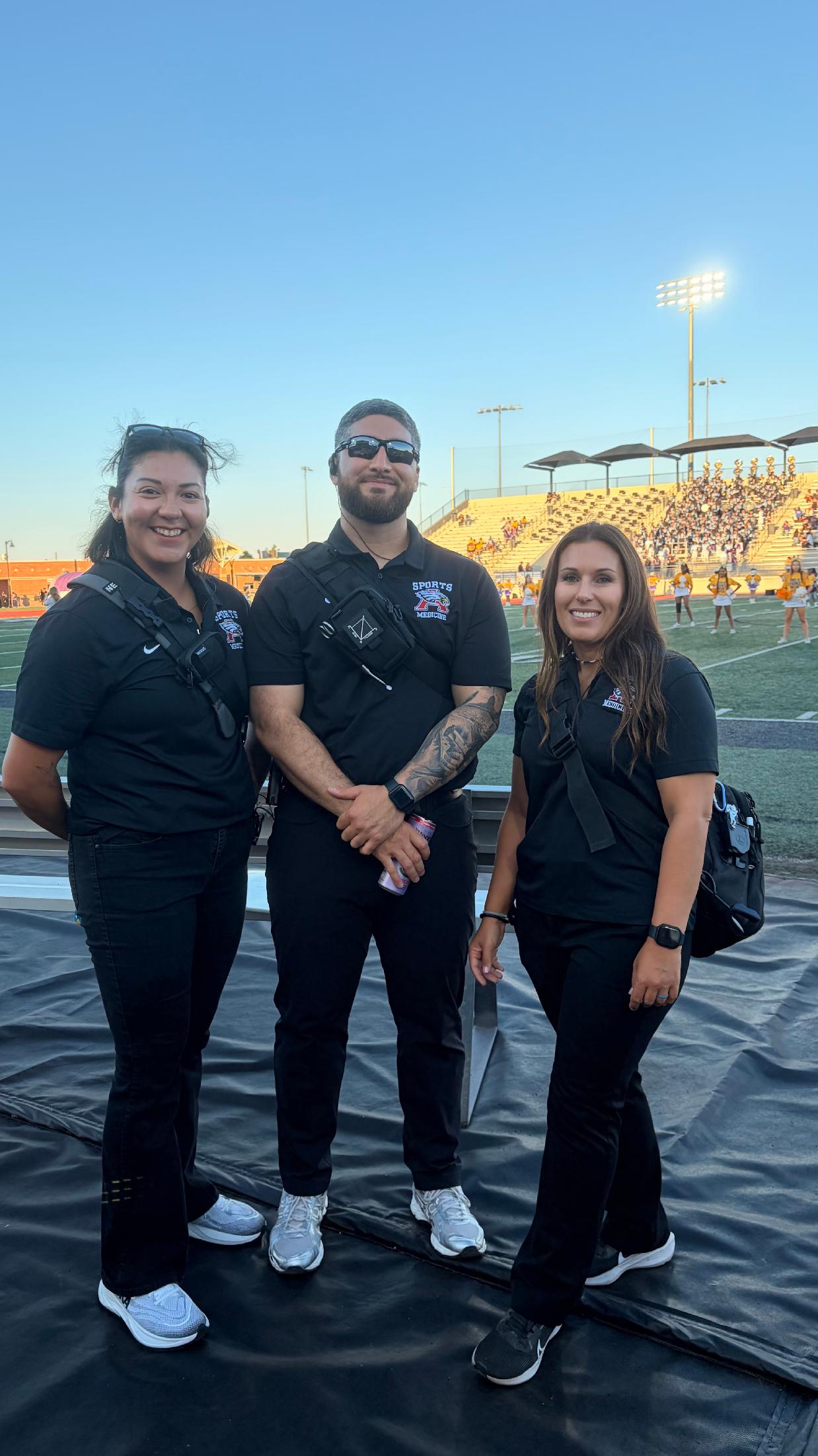 Atascocita sports medicine staff: Cynthia Troncoso, Ryan Nerios, and Sarah Sandoval